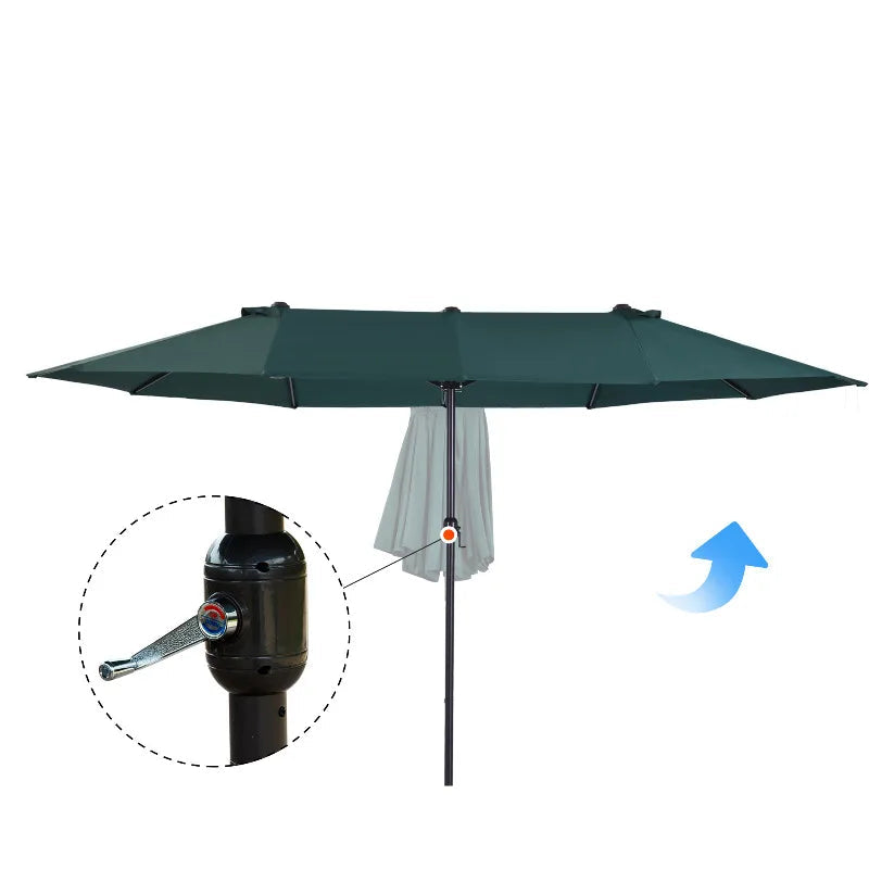 Parasol double avec manivelle