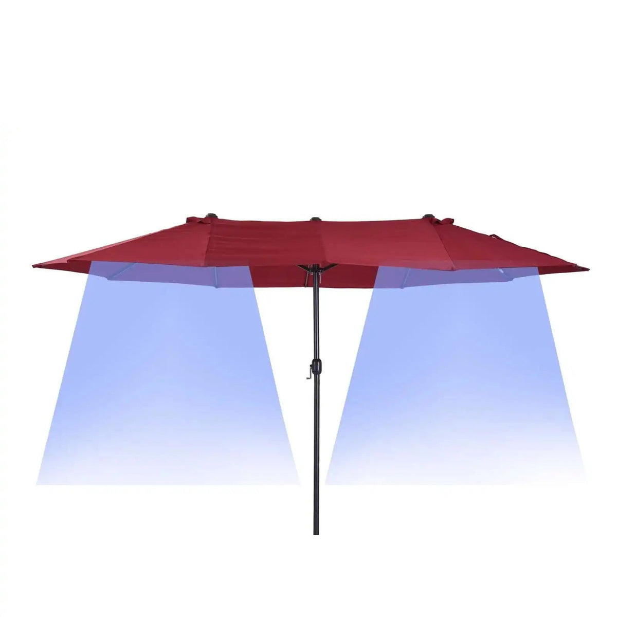 Parasol double avec manivelle