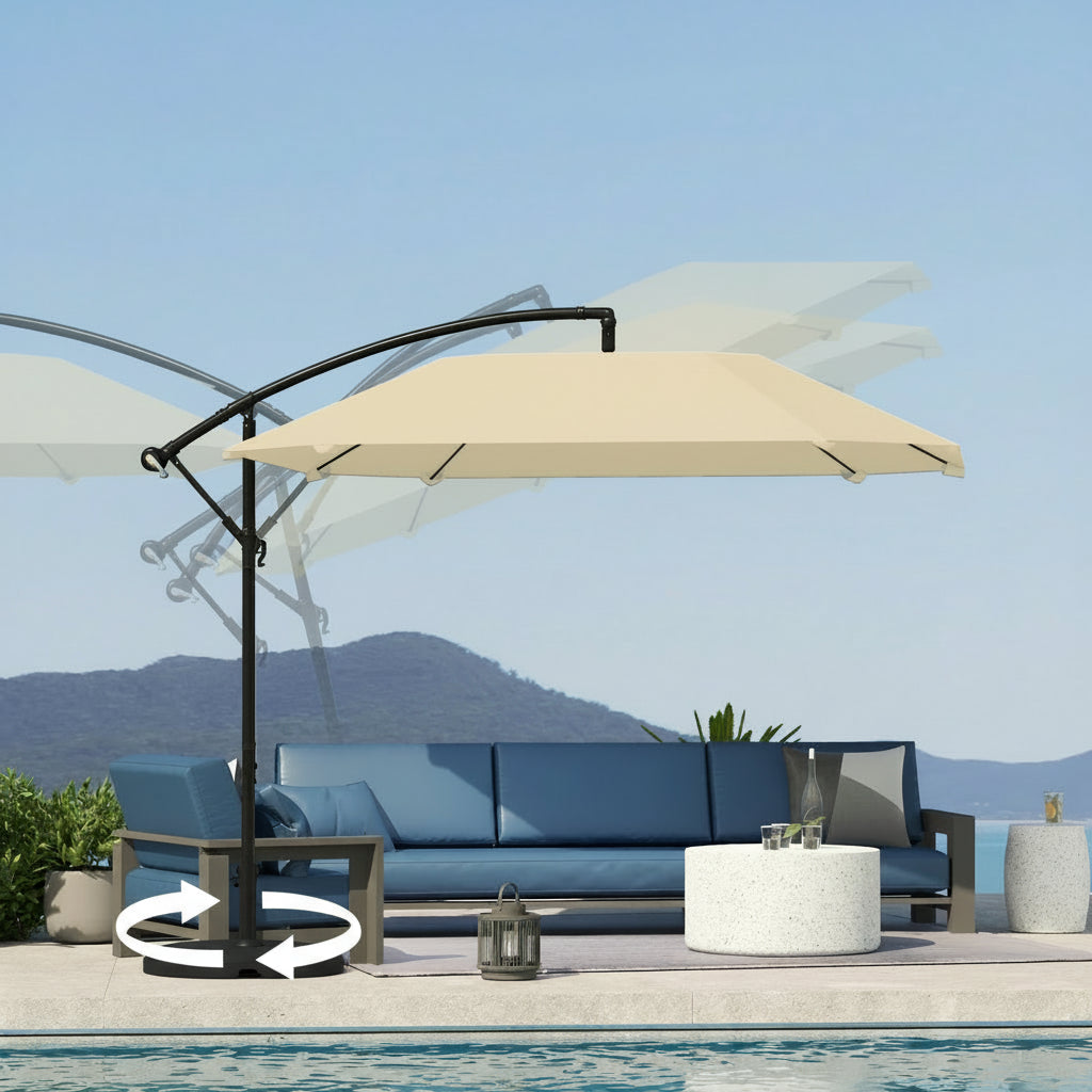 Parasol en aluminium L : 304 x l  : 260 x  H : 245 cm