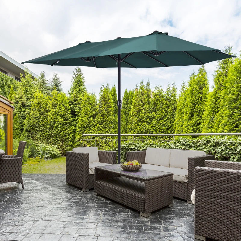 Parasol double avec manivelle