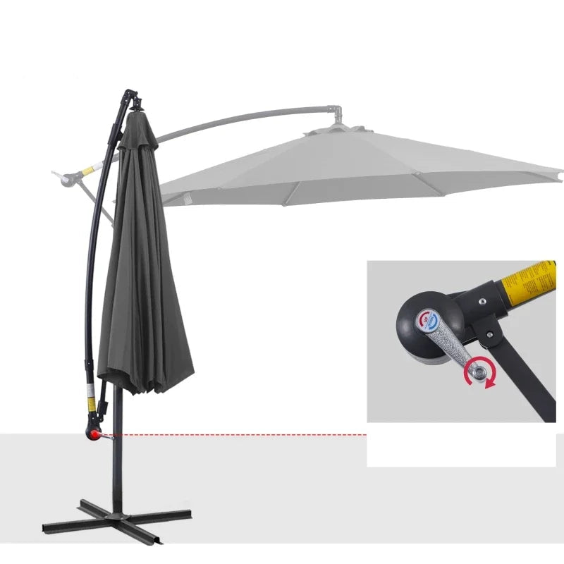 Parasol à manivelle